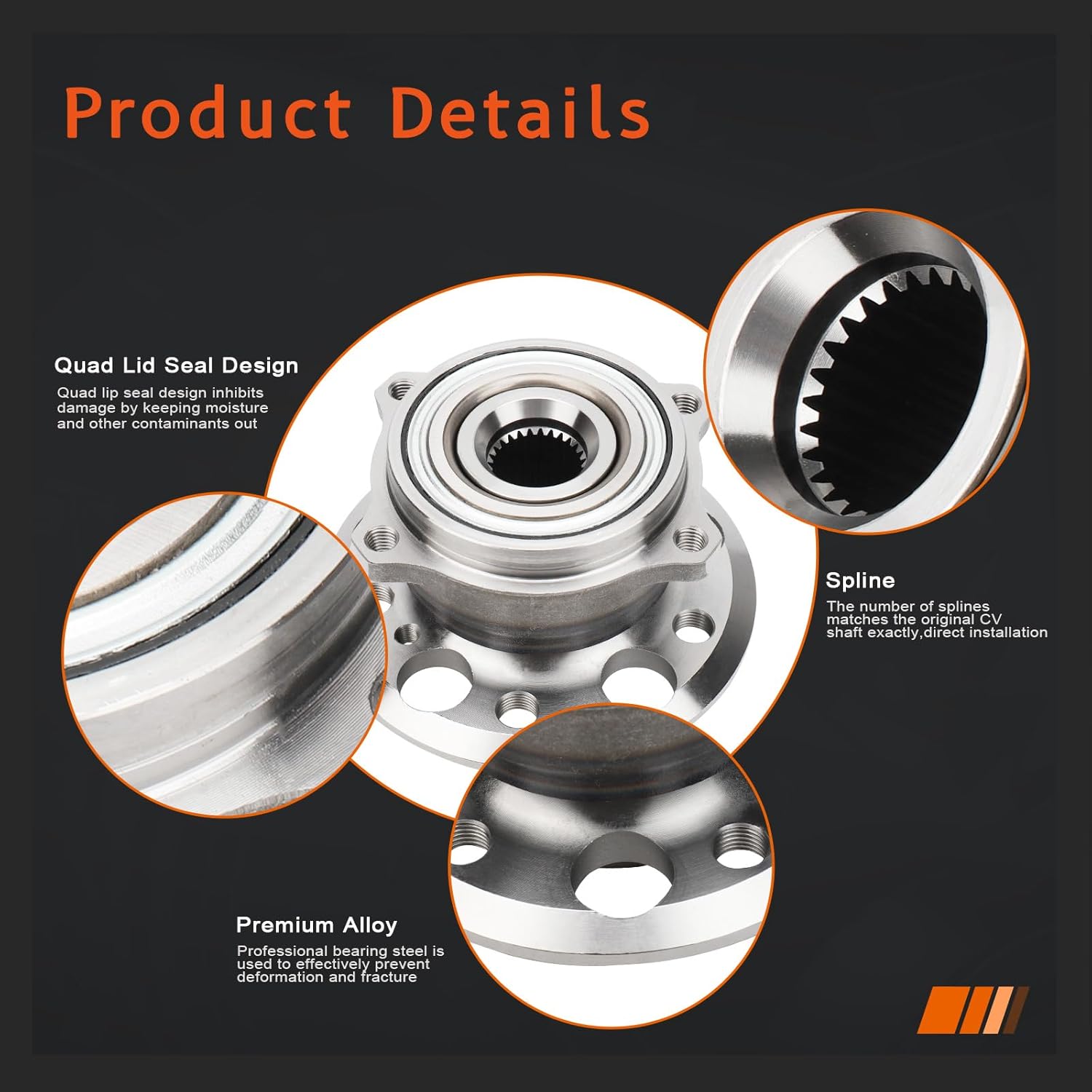 DRIVESTAR 512432H Rear Wheel Hub & Bearing Assembly for Mercedes-Benz E-Class, CLS, AMG CLS, CL, CLK, GLK, SL, C-Class, S-Class