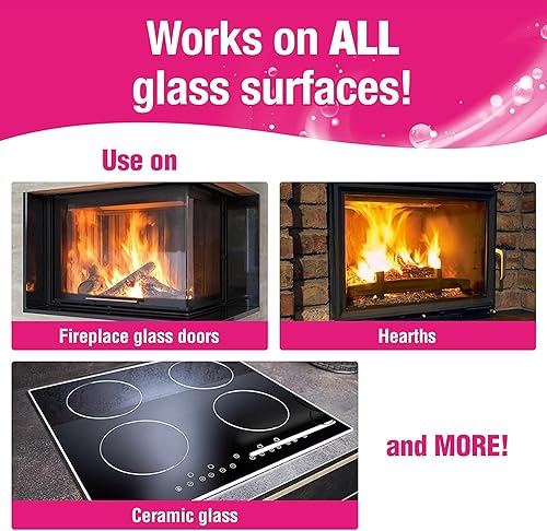 Miniatura 3 de Quick N Brite Fireplace Glass Cleaner Kit with Cloth and Sponge, Removes Soot, Smoke, Creosote, and more, 16 oz, 1-Pack