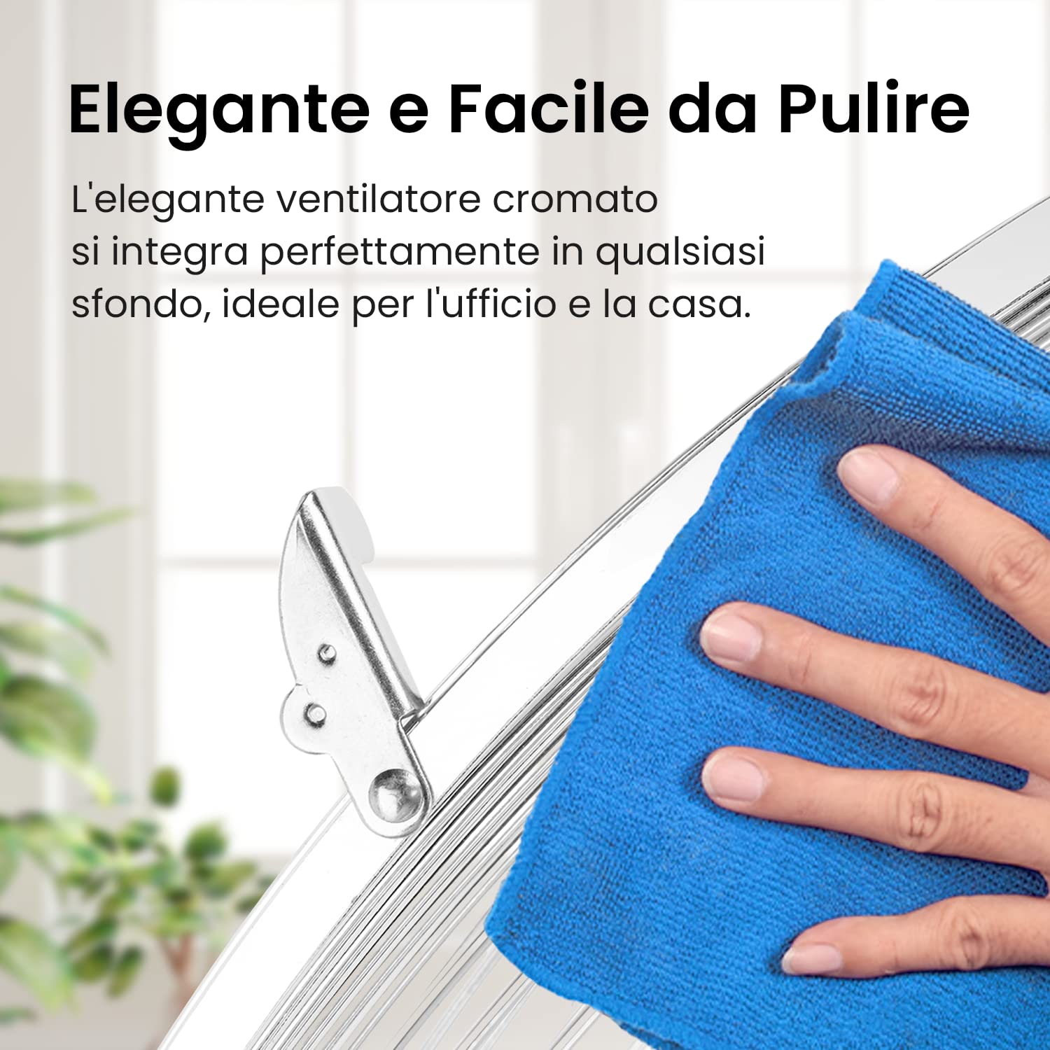 Pro Breeze Ventilatore da Pavimento 50 cm Cromato – Motore Potente 120W, 3 Velocità, Testa Inclinabile 160°, Massima Durabilità, Facile da Spostare, Ideale per Casa, Palestra e Ufficio