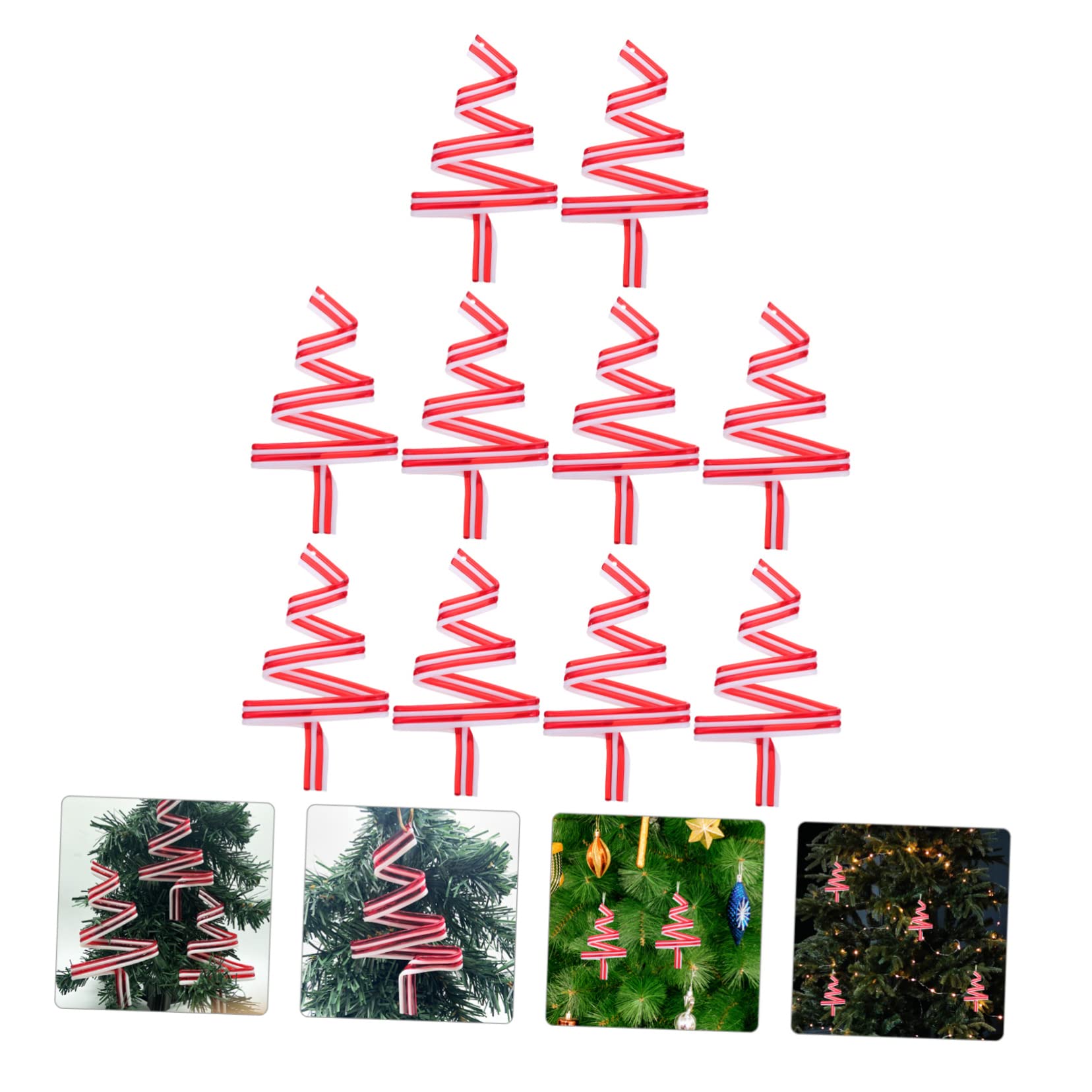 PRETYZOOM 50 Stück Simulierte Weihnachtssüßigkeit Weihnachtsschmuck Festliche Anhänger Christbaumschmuck Aus Süßigkeiten Weihnachtsdekore Weihnachtsbaum-lutscher-Ornamente Rot Plastik