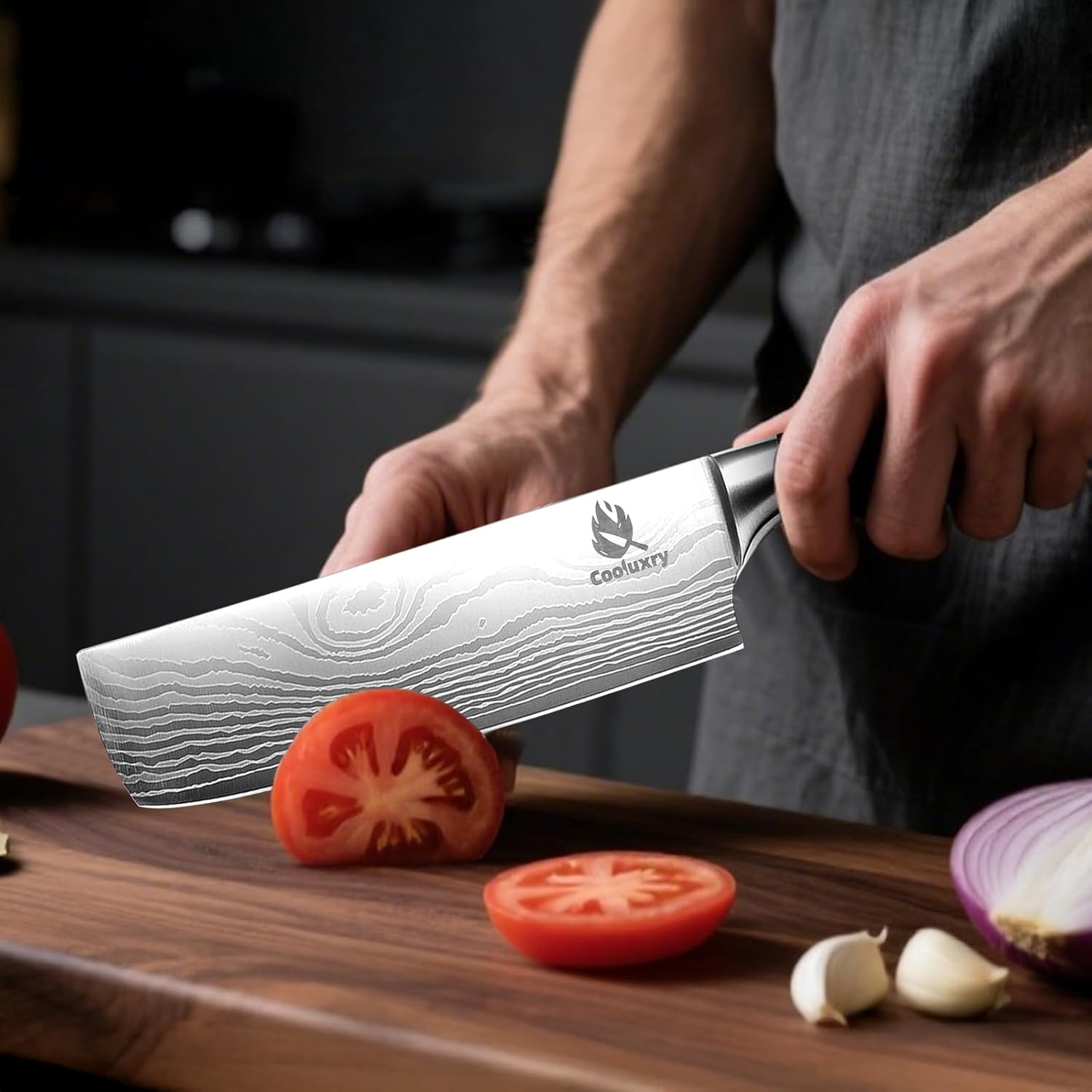 Kitchen Knife Set, 3 Piece Professional Chef Knife Set, High Carbon Stainless Steel Ultra Sharp Blade & Wooden Handle (3 Pcs) - Image 7