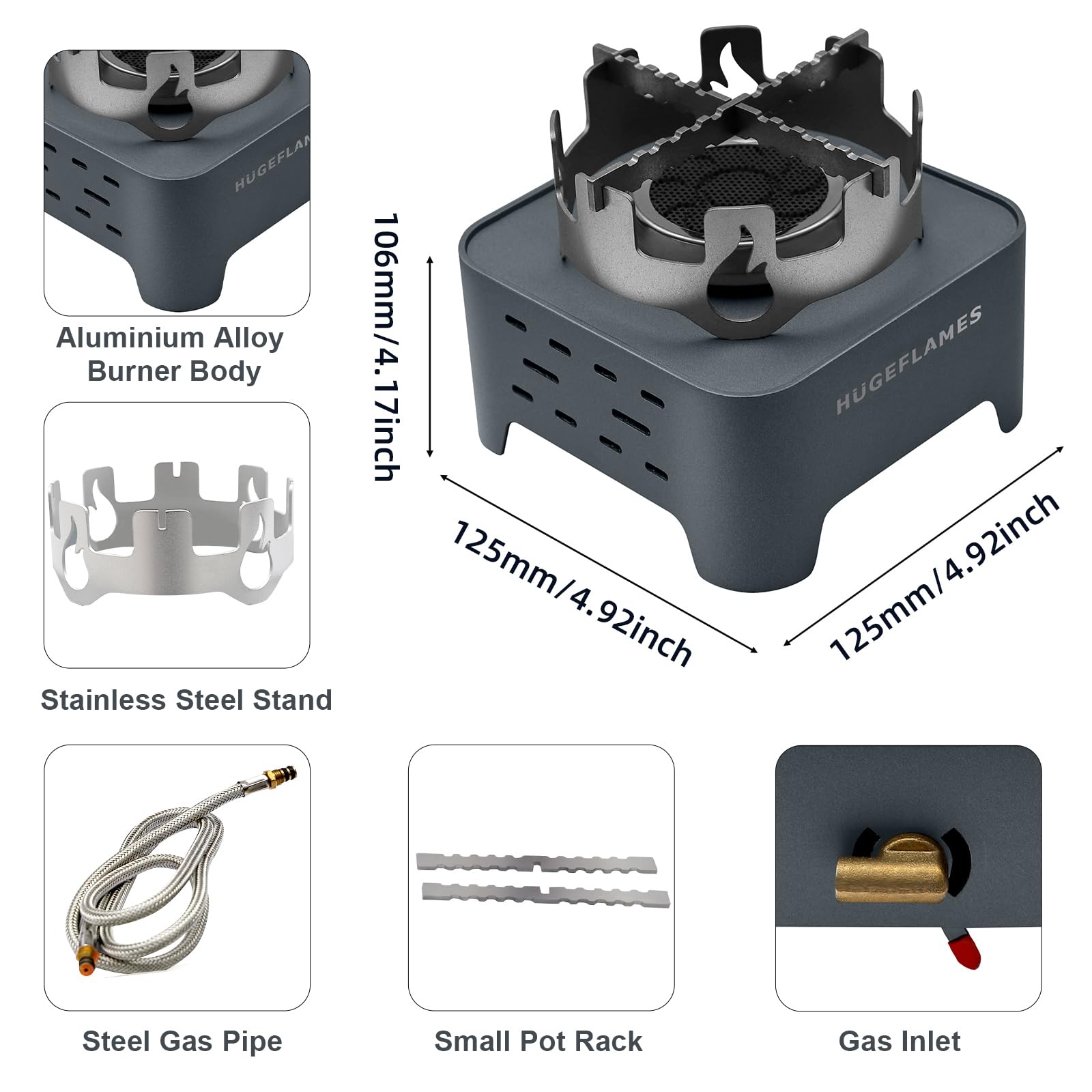 Propane Camping Stove with Carrying Case & Ignition Portable Gas Stove for Outdoor Camping BBQ Hiking