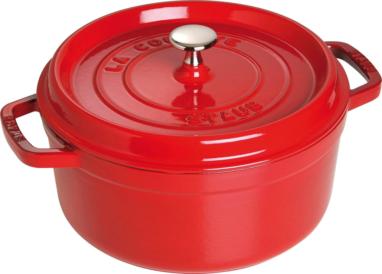 Staub 4 Qt. Round Cocotte-cherry Red