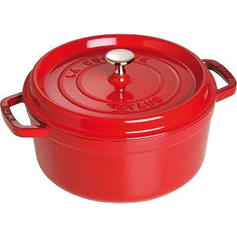 Dust cast iron roaster / cocotte, around 24 cm, 3.7 l, cherry red | Aroma rain lid for all types of cookers, round, cherry re