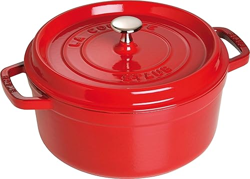 Staub Round Cocotte Cast Iron Roaster - Cherry