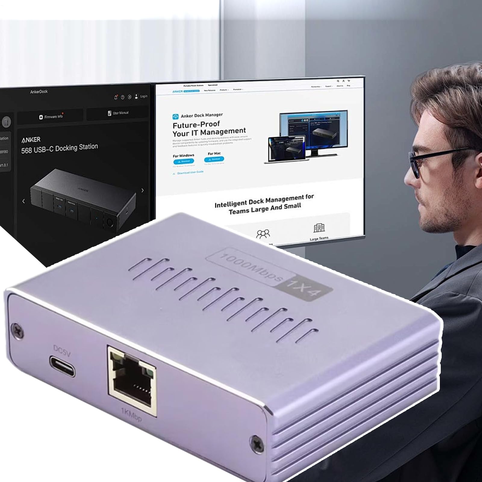 Connettore splitter LAN - Splitter Internet ad alta velocità, espansore di segnale cablato | L'adattatore cavo da 1 a 4 porte supporta un trasferimento rapido di 1000Mbps, collegamento affidabile per