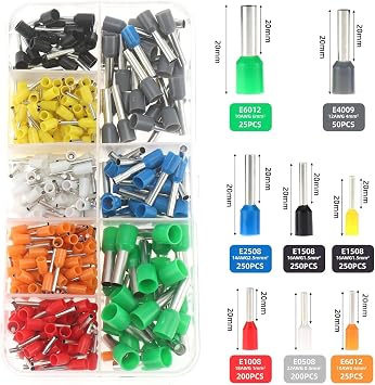 401PCS Ferrule Crimping Tool Kit,Self-adjustable Ratchet Wire Crimping Tool