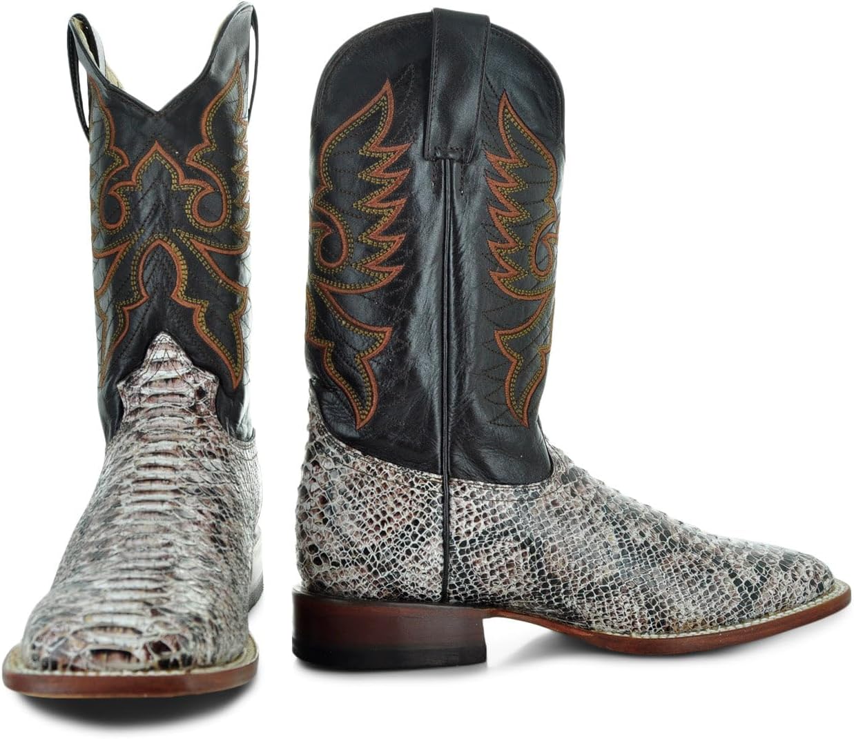Soto Boots Mens Python Print Square Toe Cowboy Boots Kuwait
