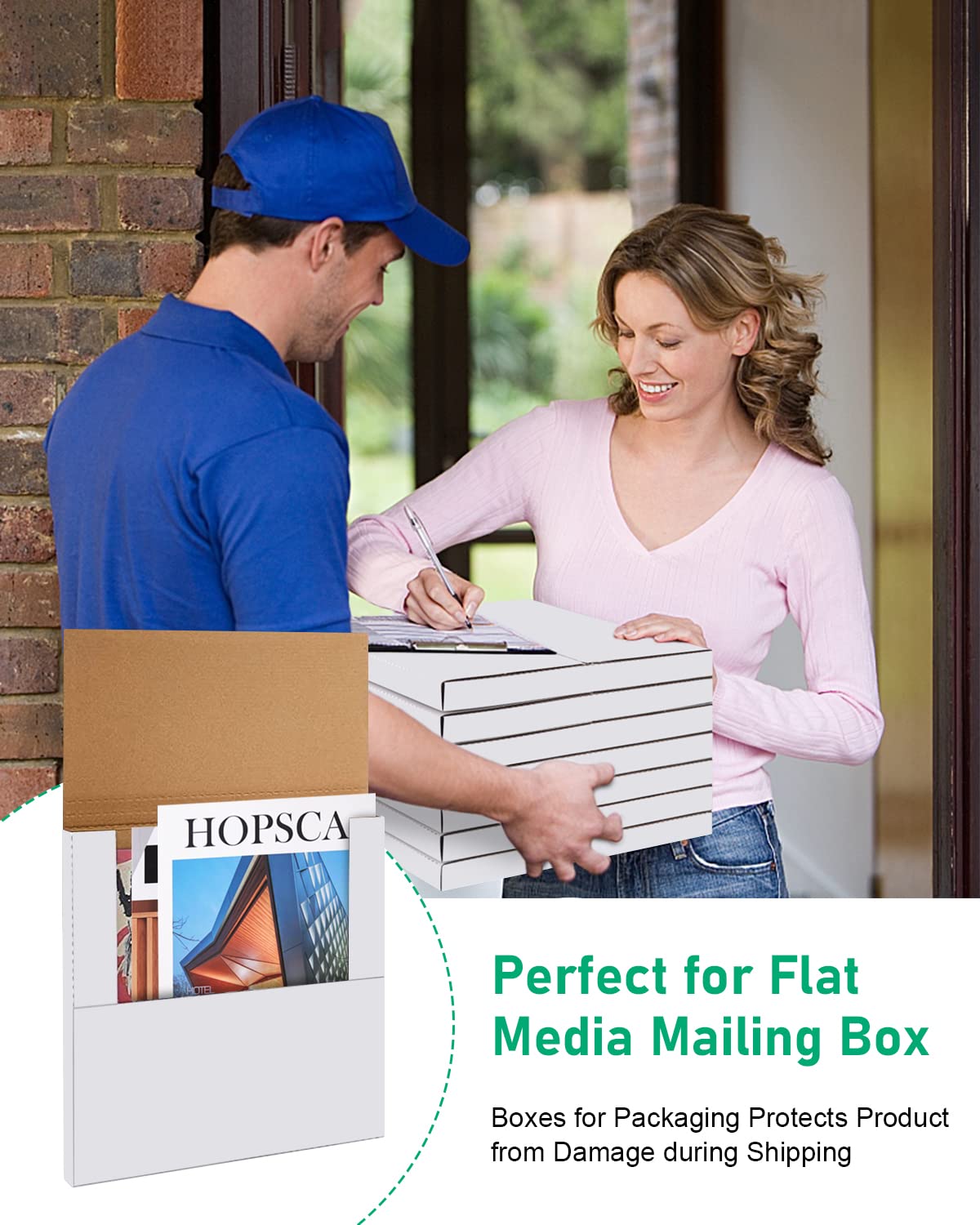 Kraft Vinyl Record Mailers 12.5L X 12.5W X 1H LP Album Shipping Boxes - View #3