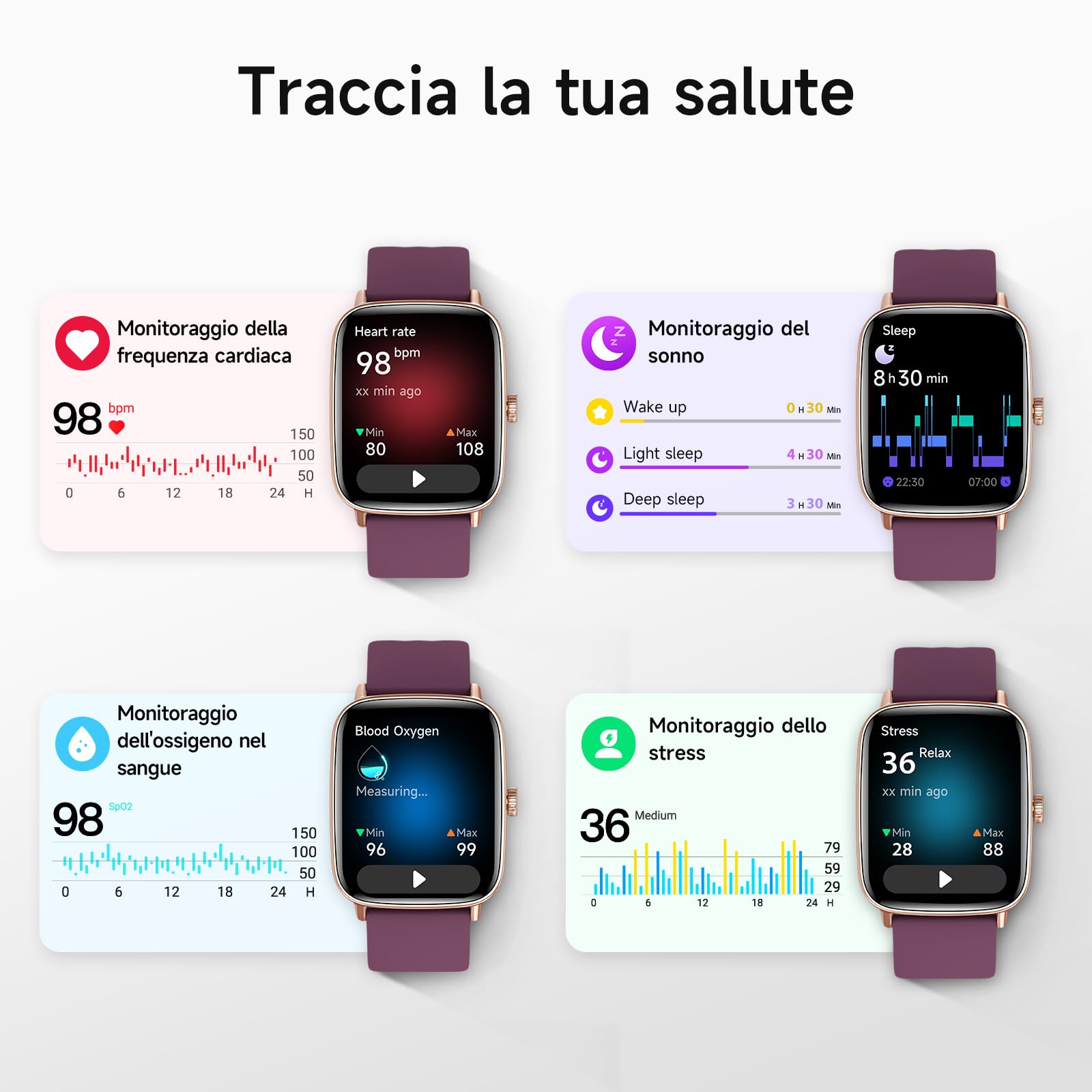 Smartwatch Donna Uomo,1.85" HD Smart Watch Chiamate e Whatsapp,Orologio Fitness Sportivo Cardiofrequenzimetro/SpO2/Sonno/Contapassi,Fitness Tracker 110+ Modalità Sport Impermeabile per Android iOS