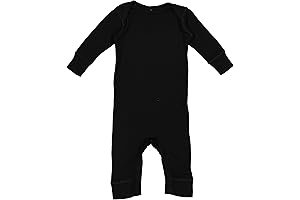 Baby Black Long Sleeve Long Leg Bodysuit For Boy or Girl