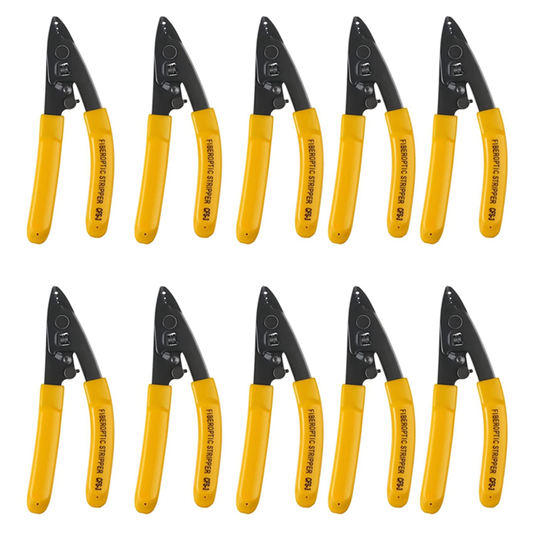 Jnchdghwa Yellow 10Pcs -3 Three-Port Fiber Optical Stripper/Pliers/Wire Strippers Ftth Tools Optical Fiber Stripping Pliers
