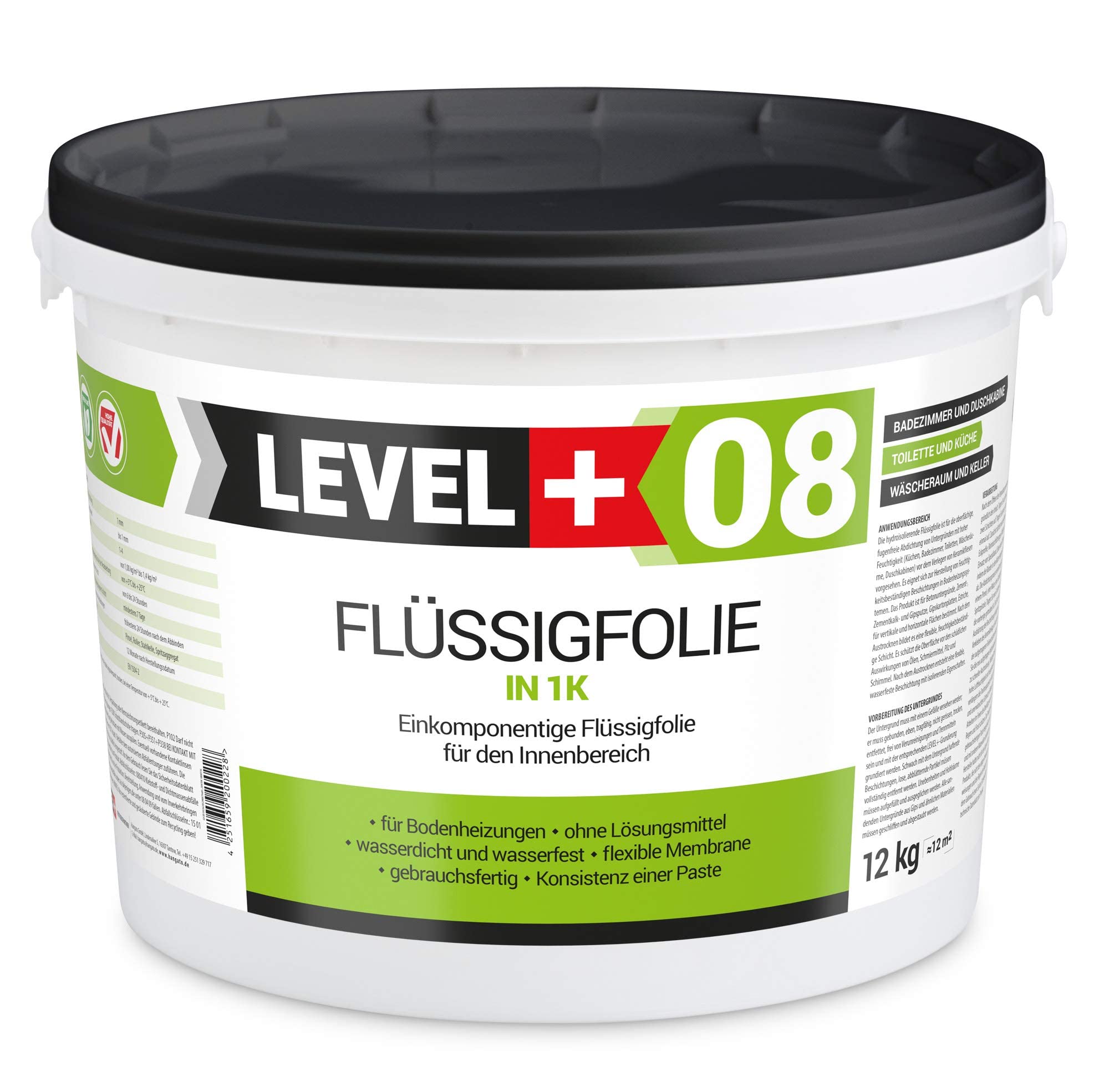 Abdichtungsset Dusche Bad Bandset, 12Kg Flüssigfolie, Dichtecken, Dichtband, Dichtbahn 2m2, Tiefengrund SET42