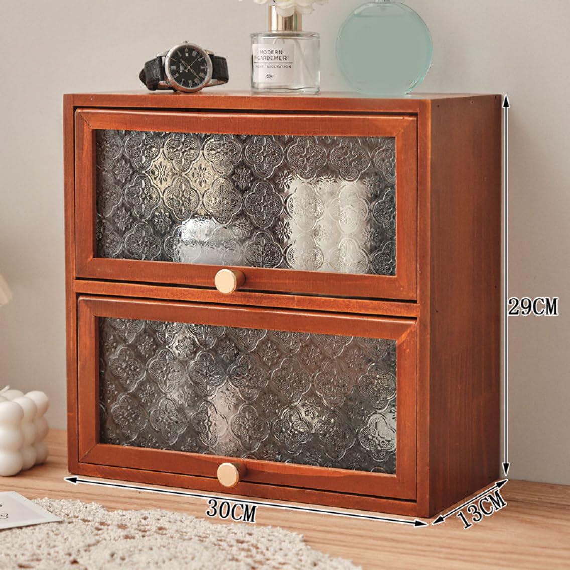 Amazon｜MJKQ9 食器棚 カウンター上収納 木製 30*13*29cm 2段
