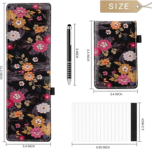 Miniatura 99 de Juego de 4 soportes para bloc de notas de tamaño de bolsillo, de piel sintética, mini bloc de notas con 2 bloc de notas pequeños y lápiz capacitivo