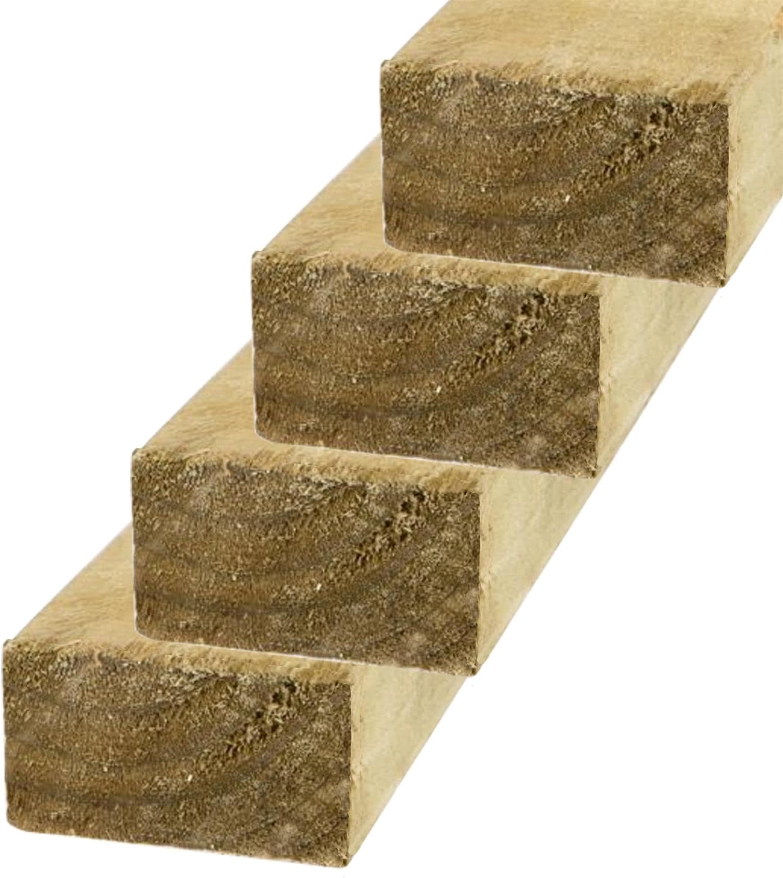 3x2 Treated Timber Lengths Wooden Batons Various Lengths[3x2 (75mm x 50mm),6ft (1800mm),pack of 4 lengths]