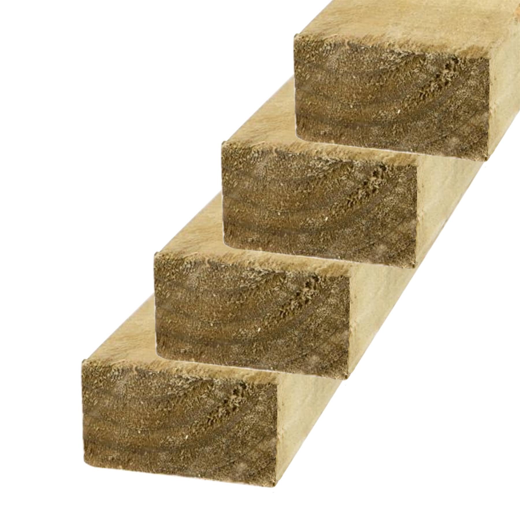 3x2 Treated Timber Lengths Wooden Batons Various Lengths[3x2 (75mm x 50mm),6ft (1800mm),pack of 4 lengths]