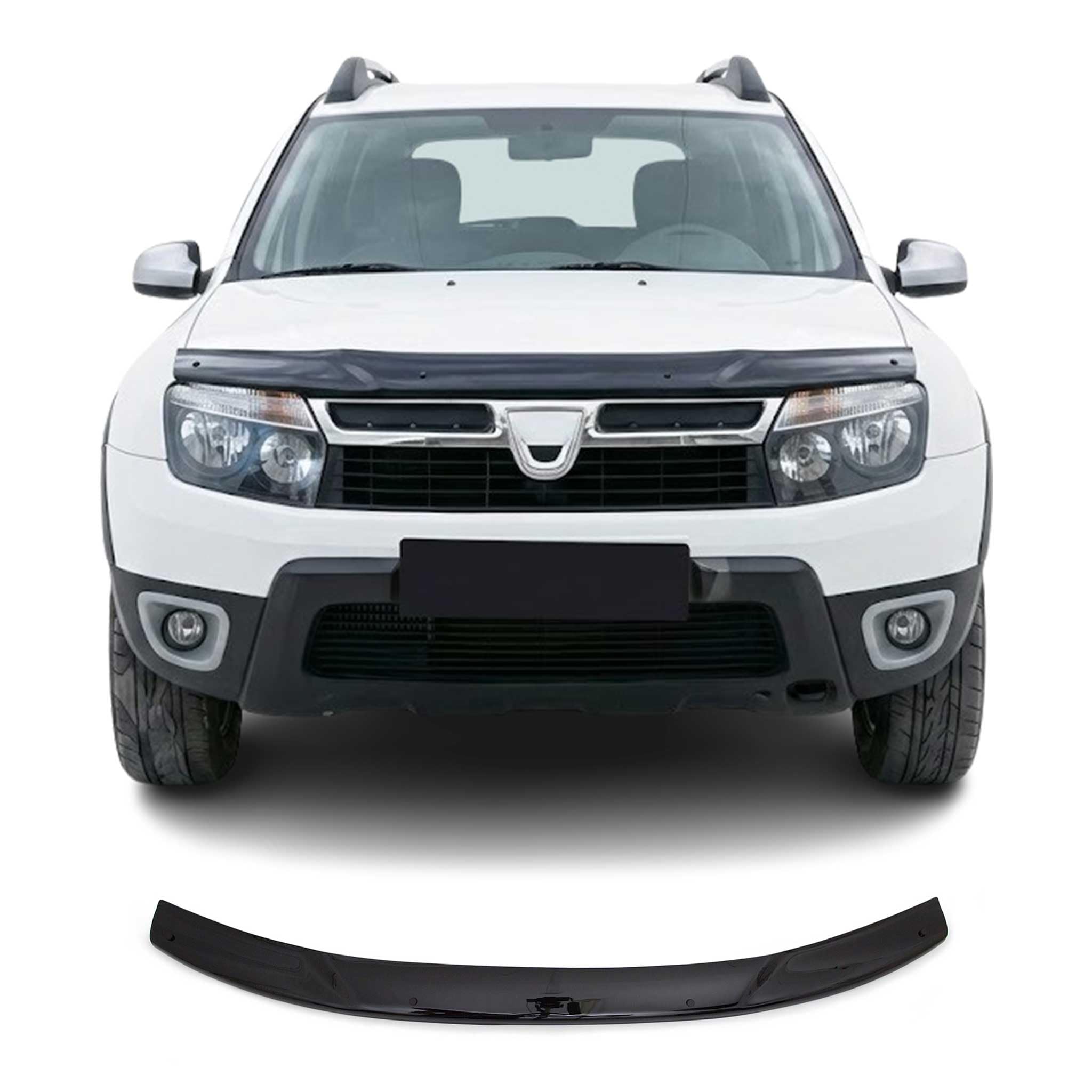 OMAC Motorhaube Deflektor Insekten Steinschlagschutz kompatibel mit Dacia Duster 2010-17 Dunkel