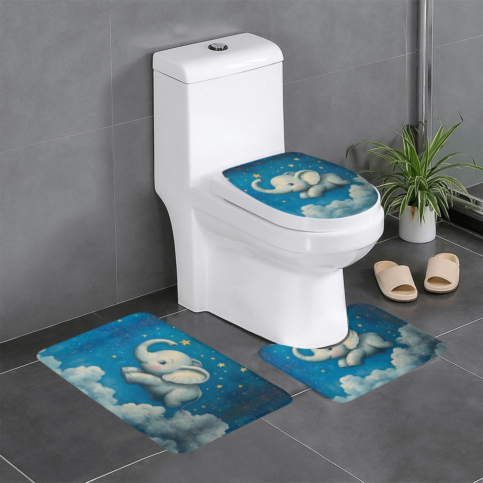 Tapis de salle de bain antidérapants WHJDPP protection sécurité totale baignoire et toilettes