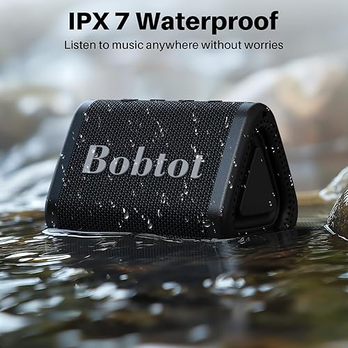 Miniatura 3 de Bobtot Altavoz Bluetooth portátil inalámbrico, IPX7 pequeño altavoz de ducha impermeable, tiempo de reproducción de 15 horas, sonido fuerte y