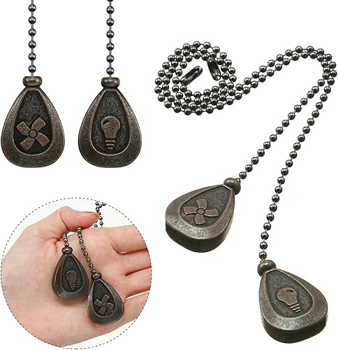 Miniatura 7 de Patelai 4 piezas de extensión de cadena para ventilador de techo, extensión de cadena de 12 pulgadas, colgante clásico en forma de gota, cuerda de