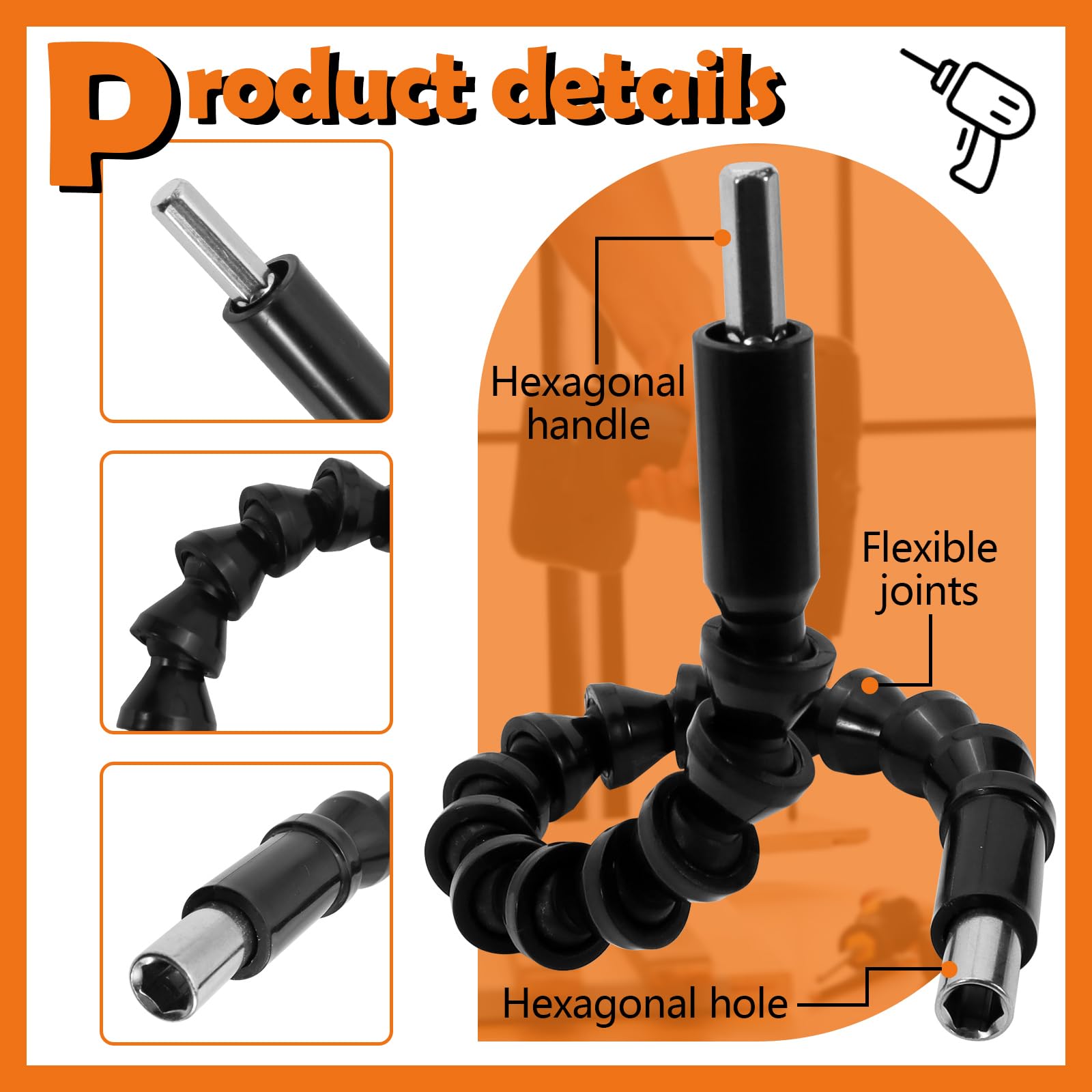 2 Rallonges Flexibles Pour Perceuse/Visseuse - Tiges Hexagonales 1/4'' - 20 Cm Et 30 Cm - Pour Espaces Inaccessibles