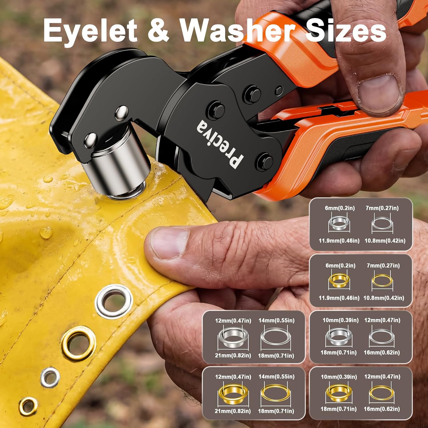 Preciva Heavy Duty Grommet Tool Kit with 440pcs Gold & Silver Grommets