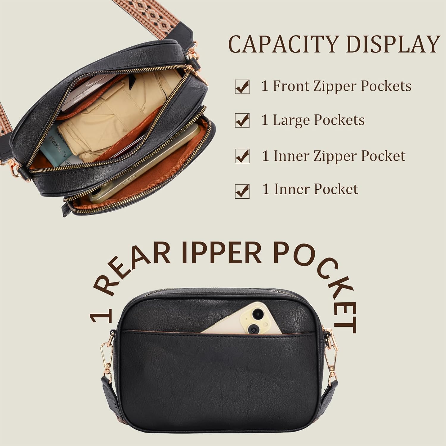 Quilted Crossbody Bags for Women,Trendy Vegan Leather Small Crossbody Purse Women's Shoulder Handbags with Wide Strap - Image 4