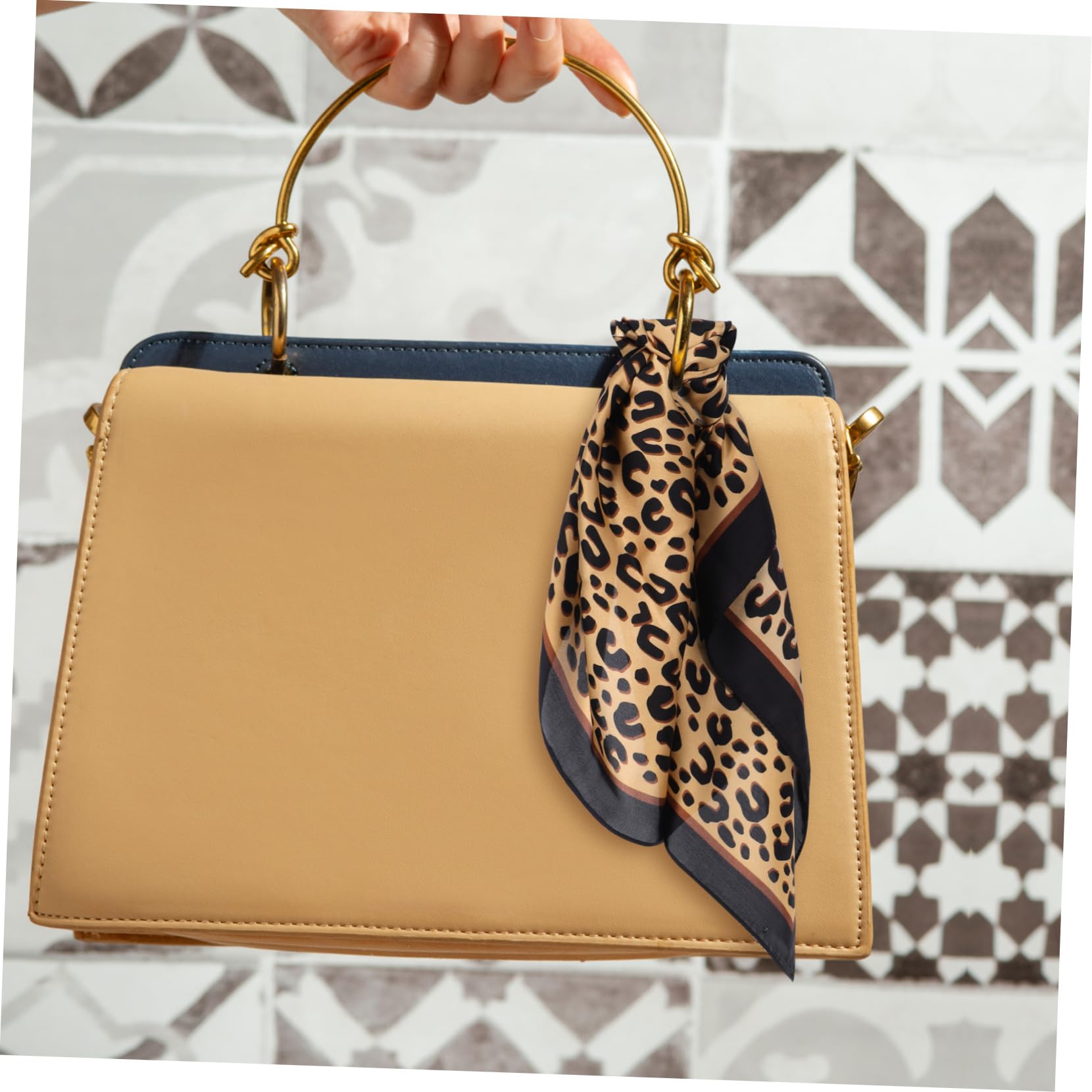 LIFKOME Pañuelo Cuadrado Leopardo Bufanda Fina Para Pelo y Cuello Accesorio Para Bolso y Sombrero