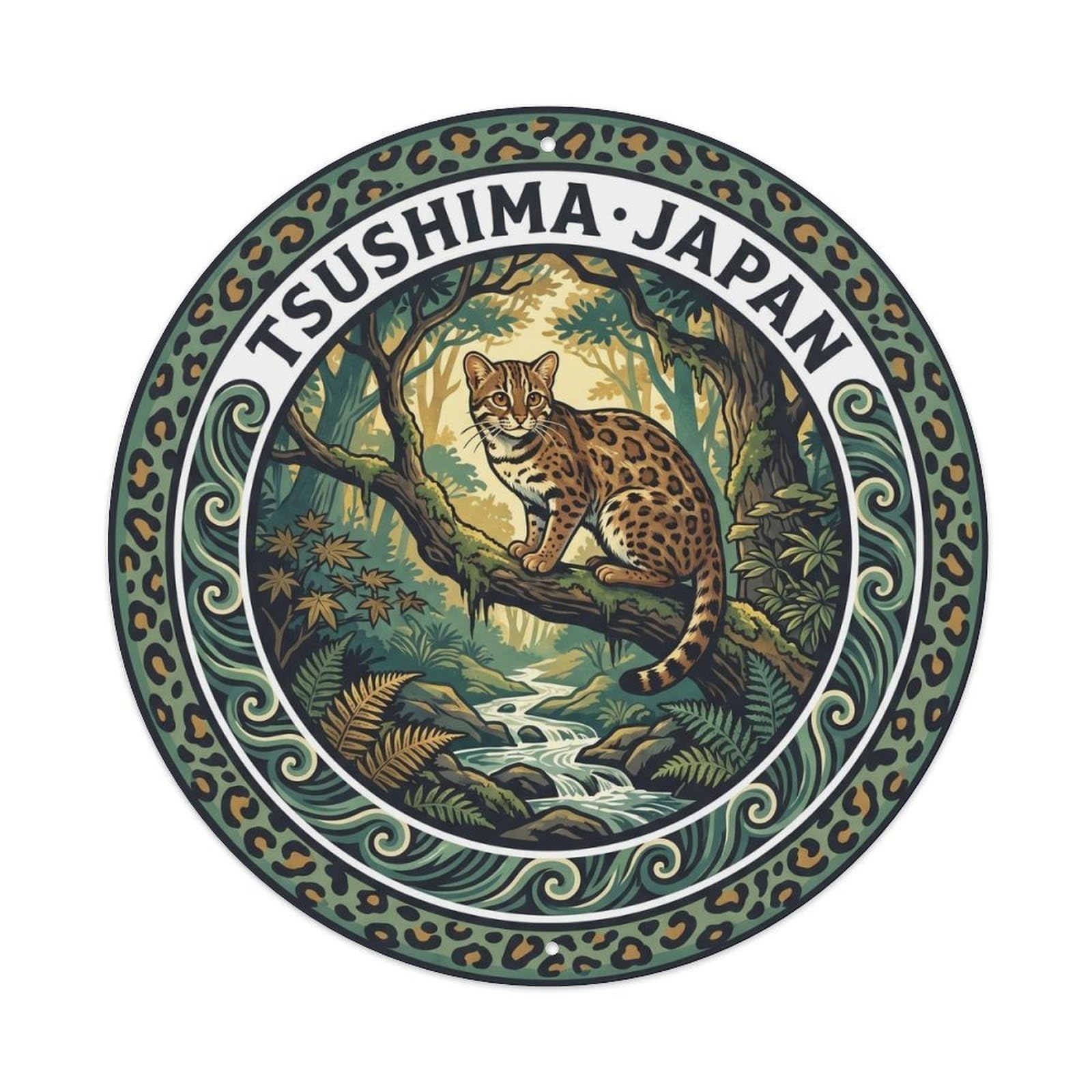 Tsushima Leopard Cat Forest Island Wildlife Nature Metal Tin Sign