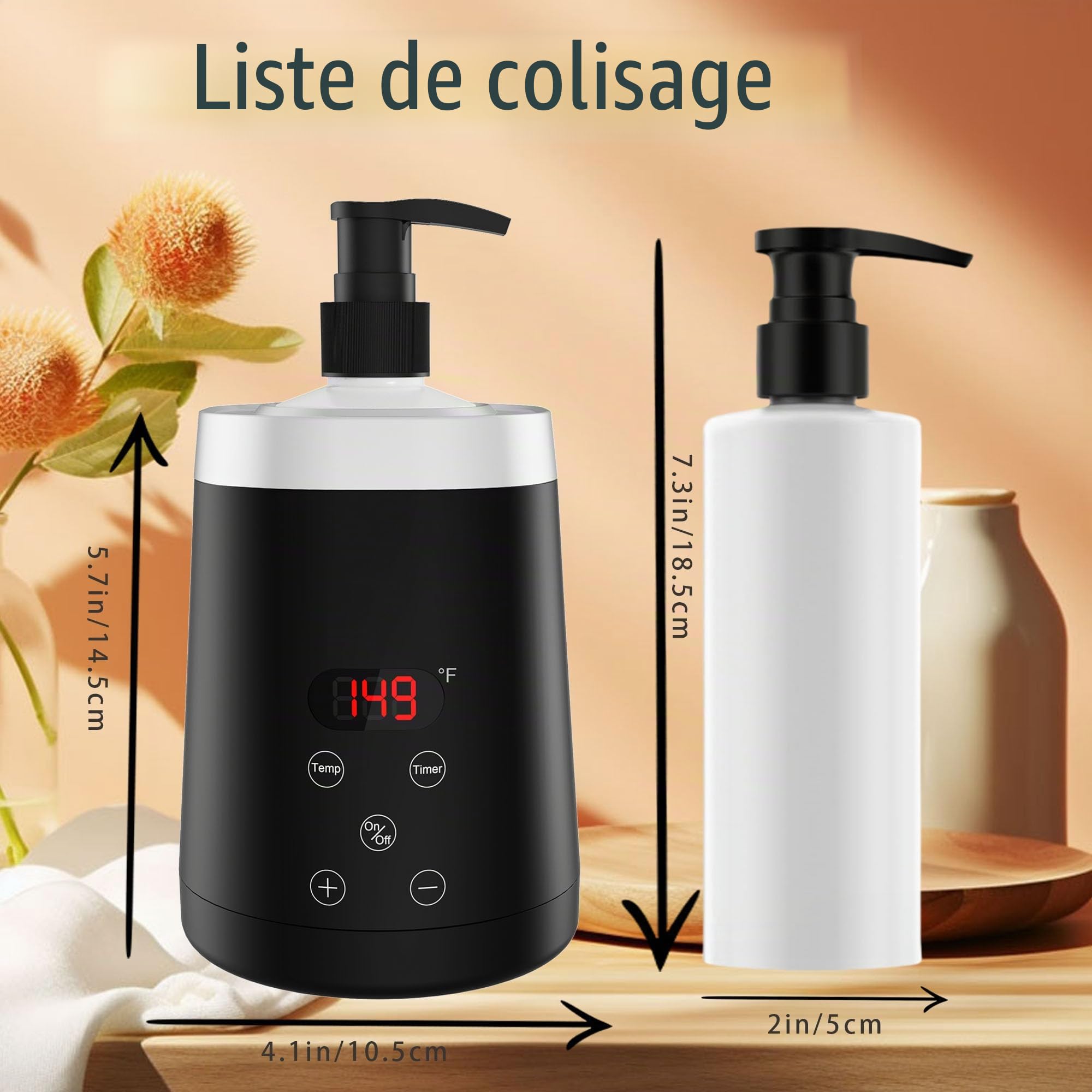 Chauffe-Huile de Massage Professionnel Réglable avec 2 Distributeurs, Affichage LED pour Spa