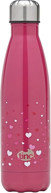 Tinc Metal Water Bottle | Ideal for Hot and Cold Drinks | Children's Flask Perfect for Weekend Trips or School Runs | BPA Free | Dishwasher Safe | Leak Proof Lid | 500ml Capacity - Pink