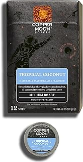 Copper Moon Single Serve Coffee Pods for Keurig K Cup Brewers (Tropical Coconut - Medium Roast, 12 Count)