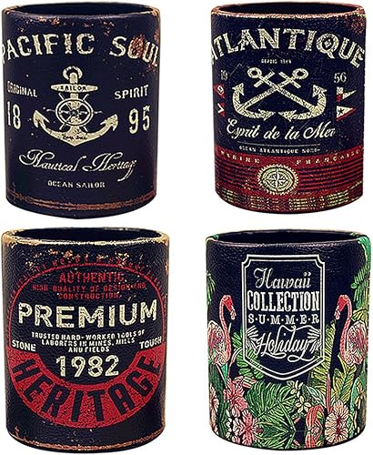 Miniatura 5 de Retro Pen Container Accesorios de escritorio de oficina Cubierta de cuero PU Soporte de lápiz redondo Organizador de escritorio - 1982