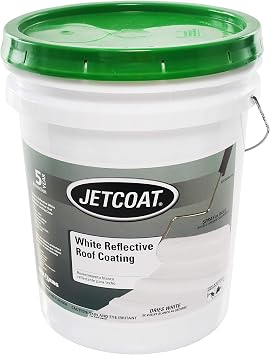 Jetcoat Cool King 5-Year White Reflective Roof Coating, Acrylic, 4.75 gal