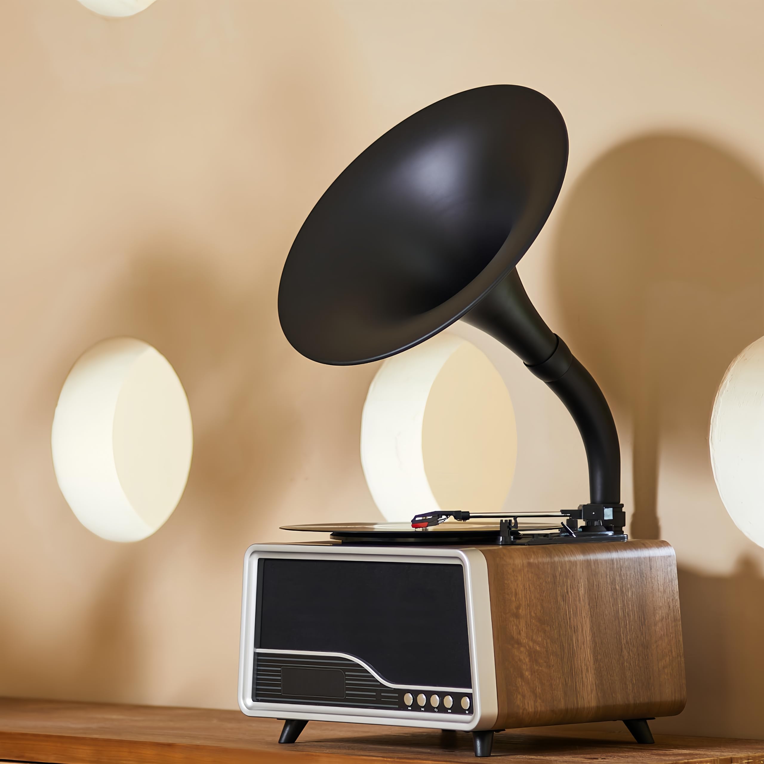 HZLSBL Vintage Gramophone Record Player，Italian Style Gramaphone Vintage Phon...