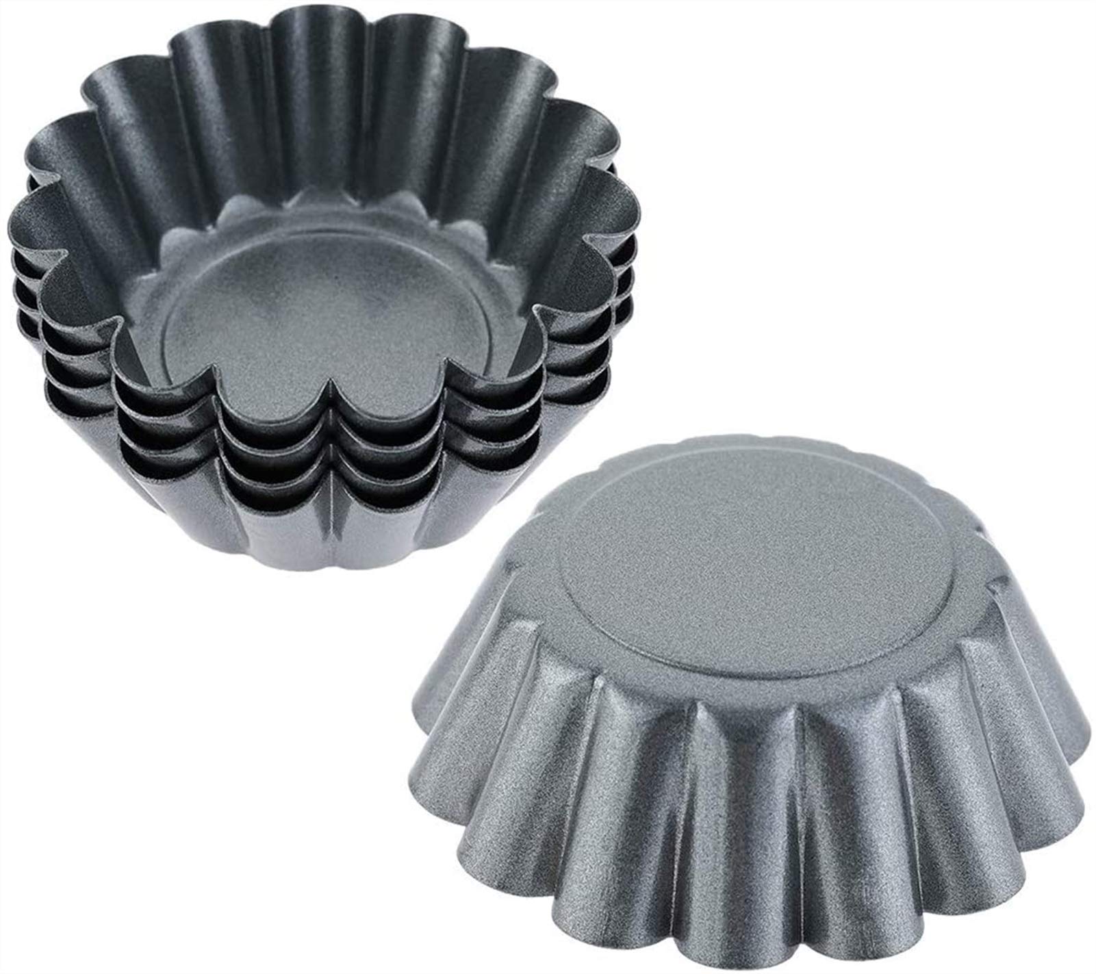 12 unids Mini Magdalena Moldes for Hornear Pastel Molde Molde Molde Tin Pan Herramienta de Hornear, Moldes de Pudín Antiadherente, Moldes de Galletas for Hornear