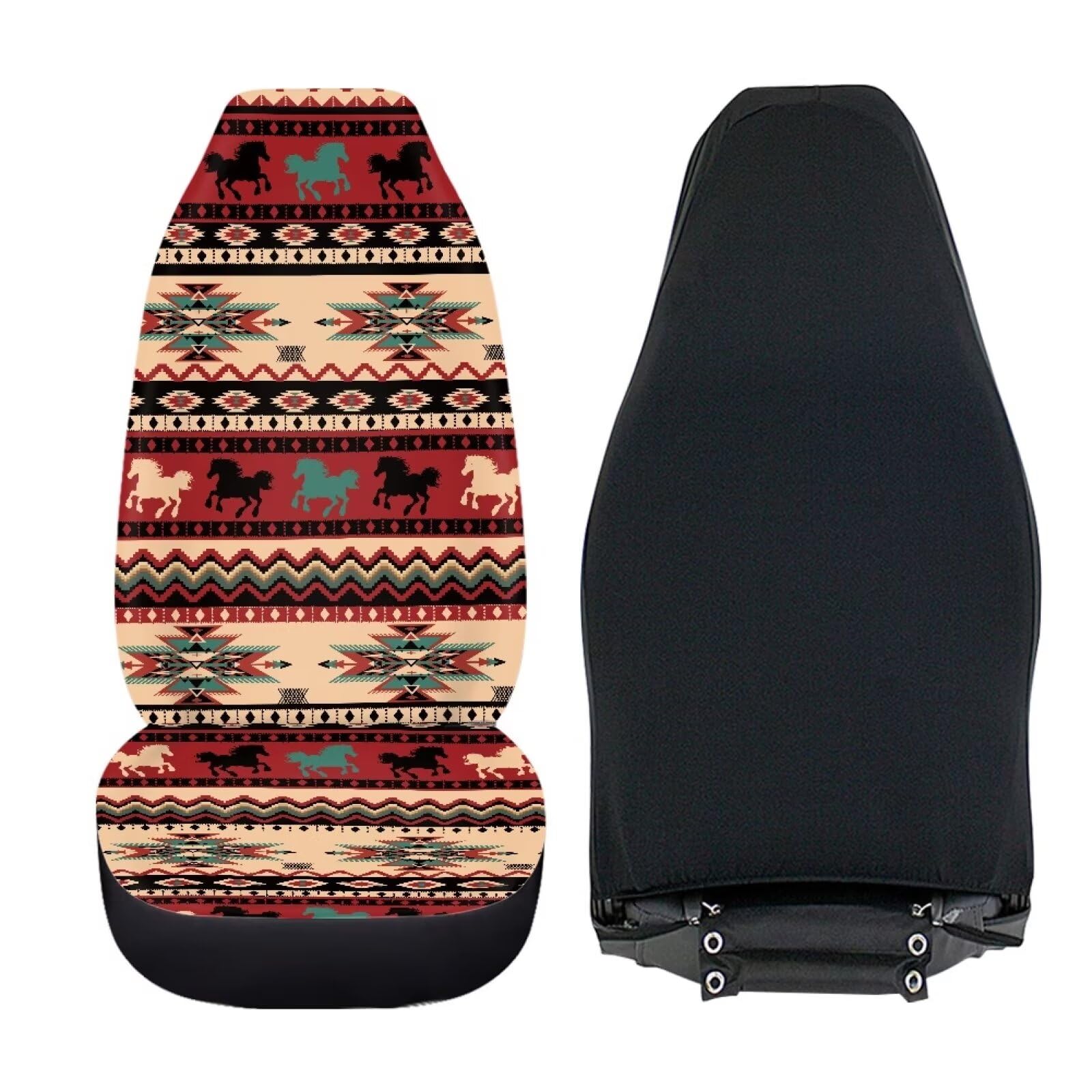 Dreaweet Native American Aztec Pattern Car Seat Covers - 2-Piece Front Set, Universal Fit