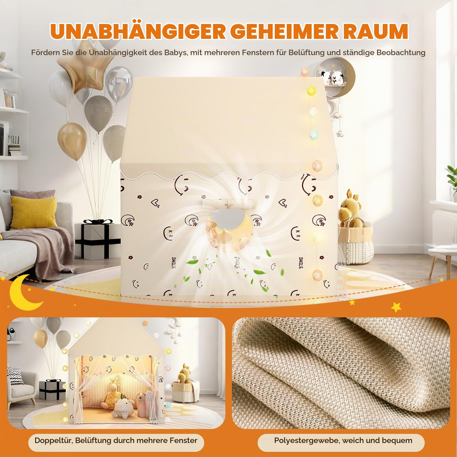 Ergocar Kinderzelt Innenräume Im Freien Game House Castle Mit Matte Ball Light Cloud Butterfly Geeignet Für Kleinkinder Jungen Und Mädchen