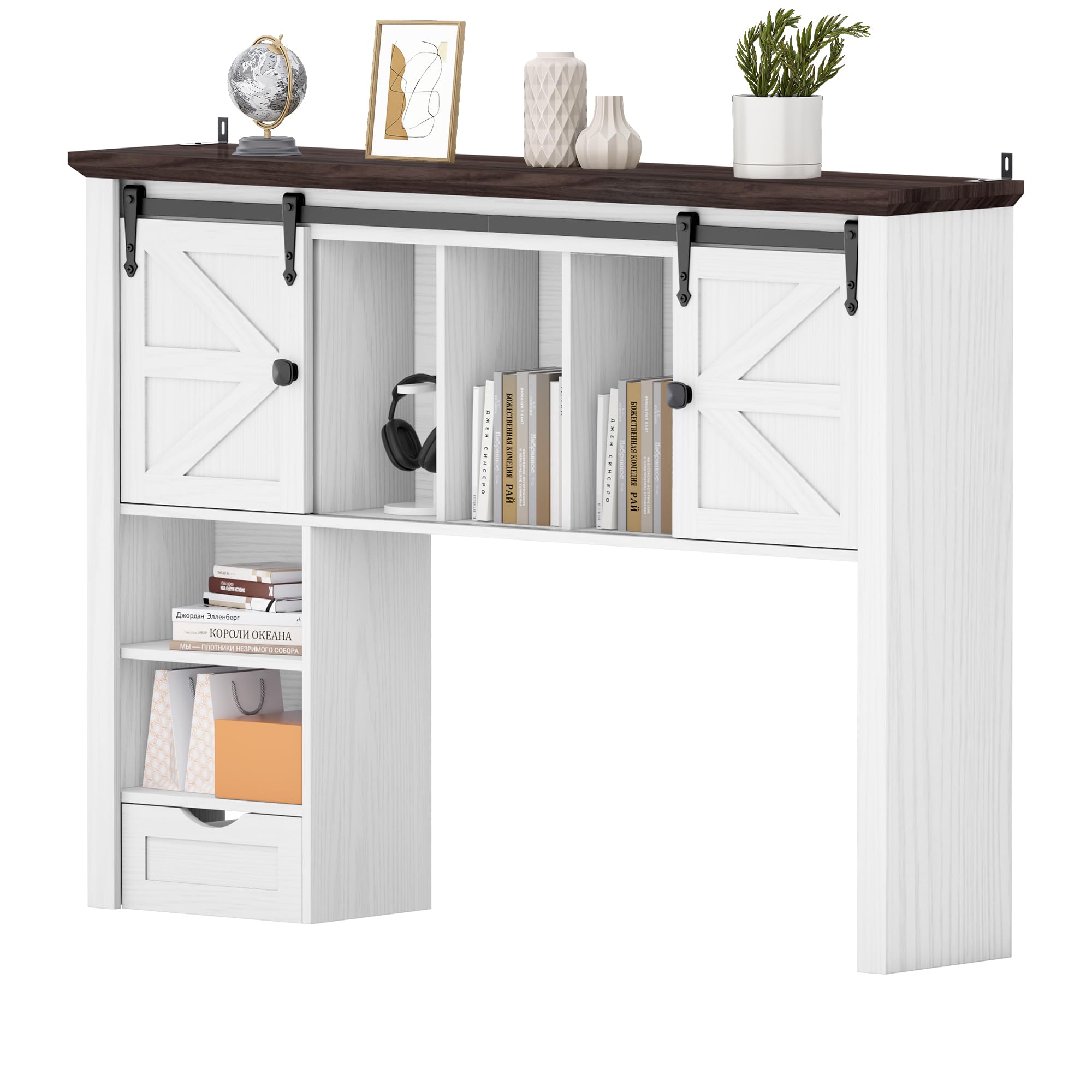Large Desktop Bookshelf, 47.2''W Desk Shelf
