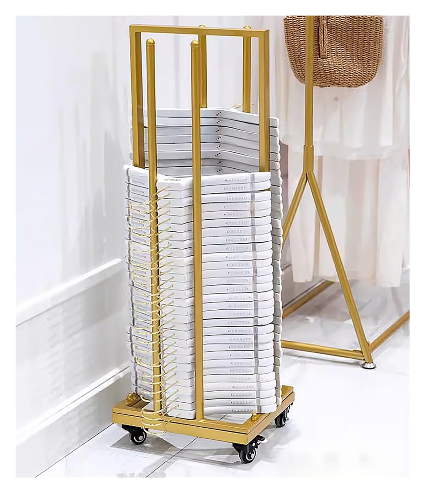 Organizador de perchas Dora con carrito apilable de gran capacidad para guardarropa