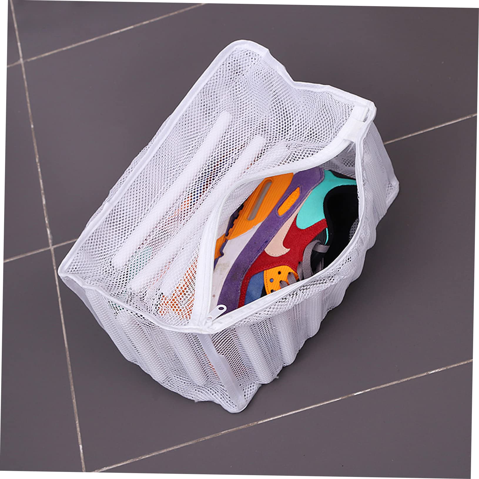 Cabilock 4piezas Bolsa De Lavandería Para Calzado Reutilizable Saco De Lavado Con Cremallera Para Zapatillas y Zapatos Material Para Lavadoras