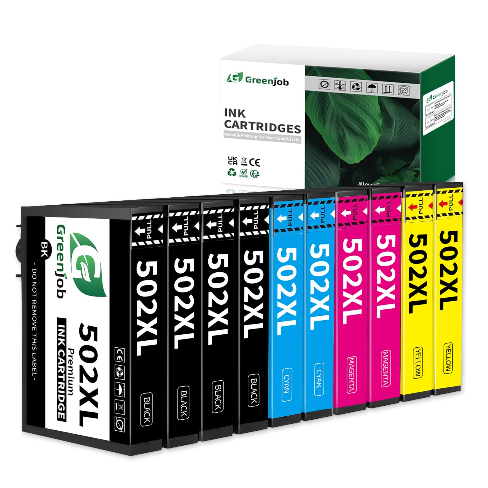 Greenjob 502XL Druckerpatronen für Epson 502 Multipack Kompatibel mit Epson Expression Home XP-5100 XP5100 XP-5105 XP-5150 XP-5155 Workforce WF-2860 WF-2865 WF-2880 WF-2885 (10er-Pack)