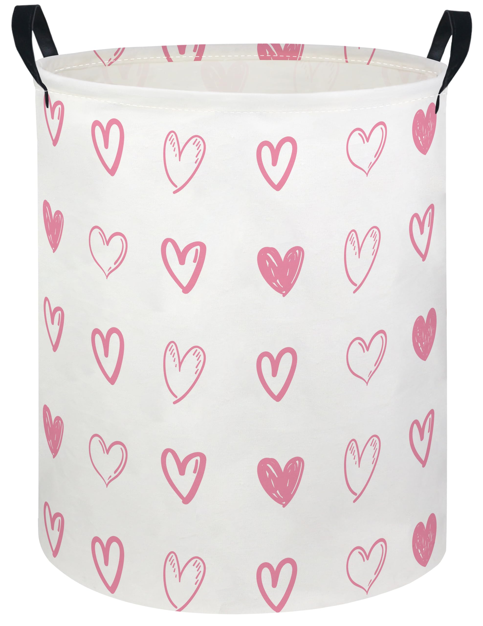Baby Laundry Hamper kids laundry Basket Waterproof Laundry Bag for Bedroom Clothes Organizer Room Décor(Pink Heart)
