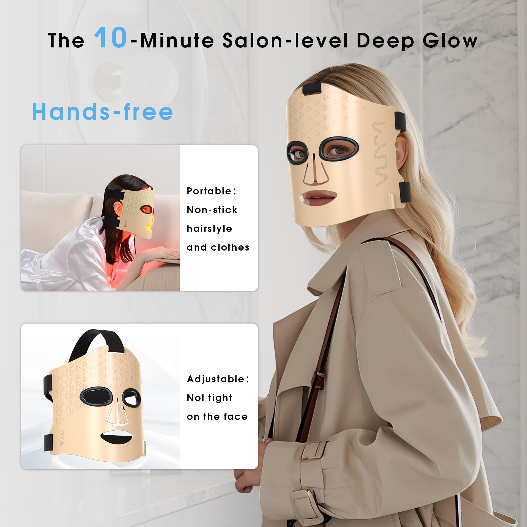 HORINCOSMETICS LumièrePremièreSerumMask LED Face Mask Light Therapy | Red & Infrared Light |Free Hydrogel Mask