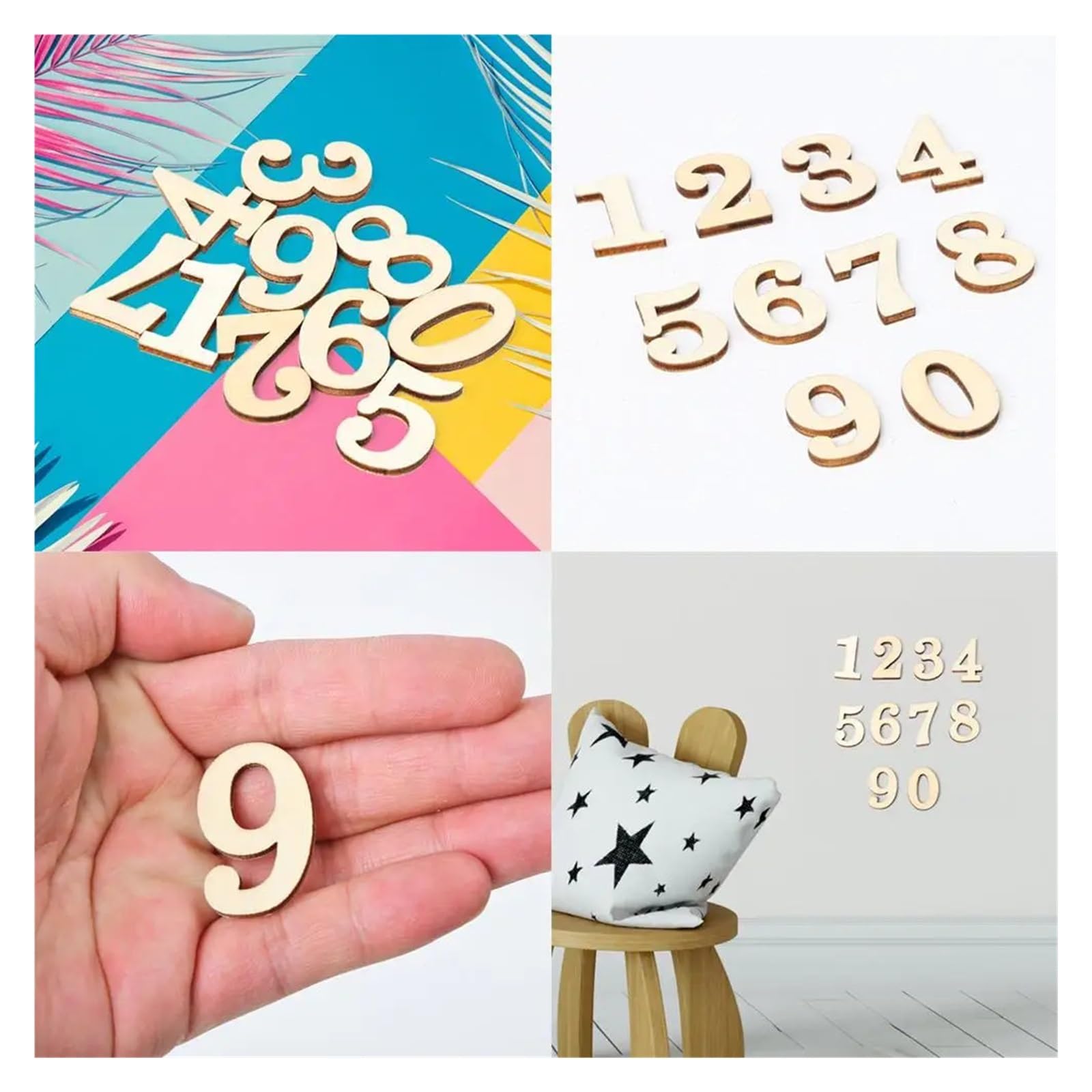 10 pezzi di numeri digitali in legno rustico artigianali accessori decorativi for la casa