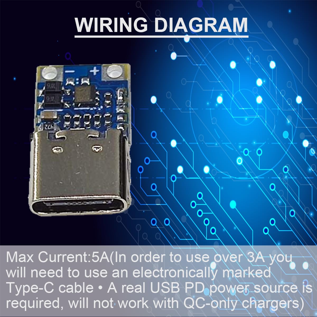 2 Stück 20 V 15 V 12 V 9 V 5 A PD2.0 PD3.0 USB Typ-C zu DC Power Trigger Modul Stromwandler Power Decoy Modul Buchse mit 8 Stück DC Stecker, DC Stromkabel