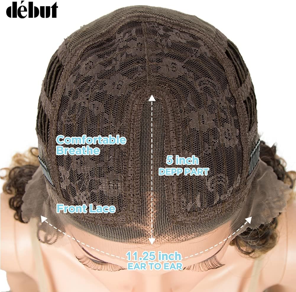 DÉBUT Lace Front Wig Super Long Wavy Wig for Women 41 inches 280g Synthetic Hair Heat Resistant Fiber 130% Density (41 inches, Brown) - Image 5