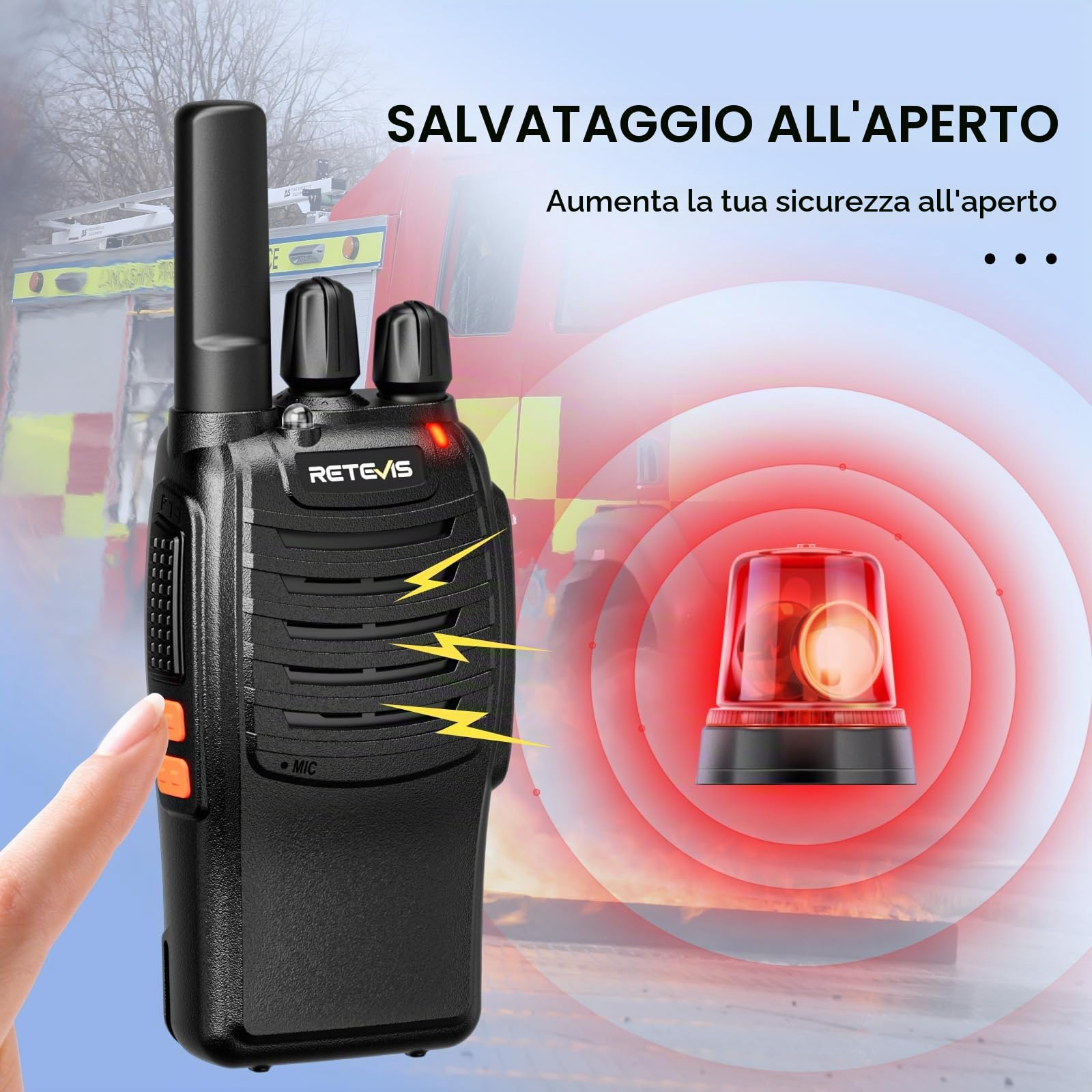 Retevis H777 Walkie Talkie Nero, PMR446 Ricetrasmittenti Professionali Associazione con un Tasto Radio Bidirezionale per Famiglia Ciclismo