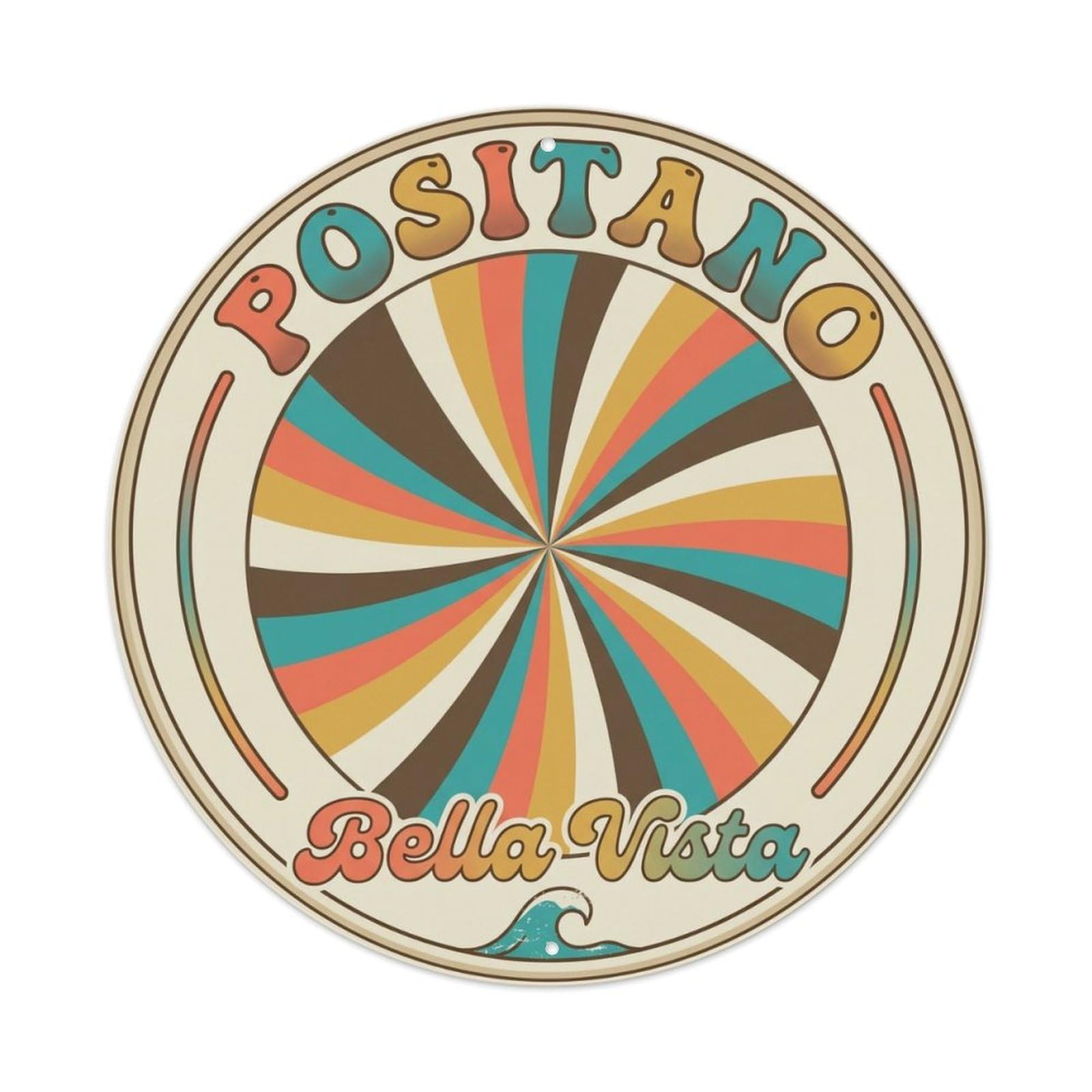 Okahys 8X8inch(20X20cm) Vintage Travel Positano Italy Stamp Metal Tin Sign